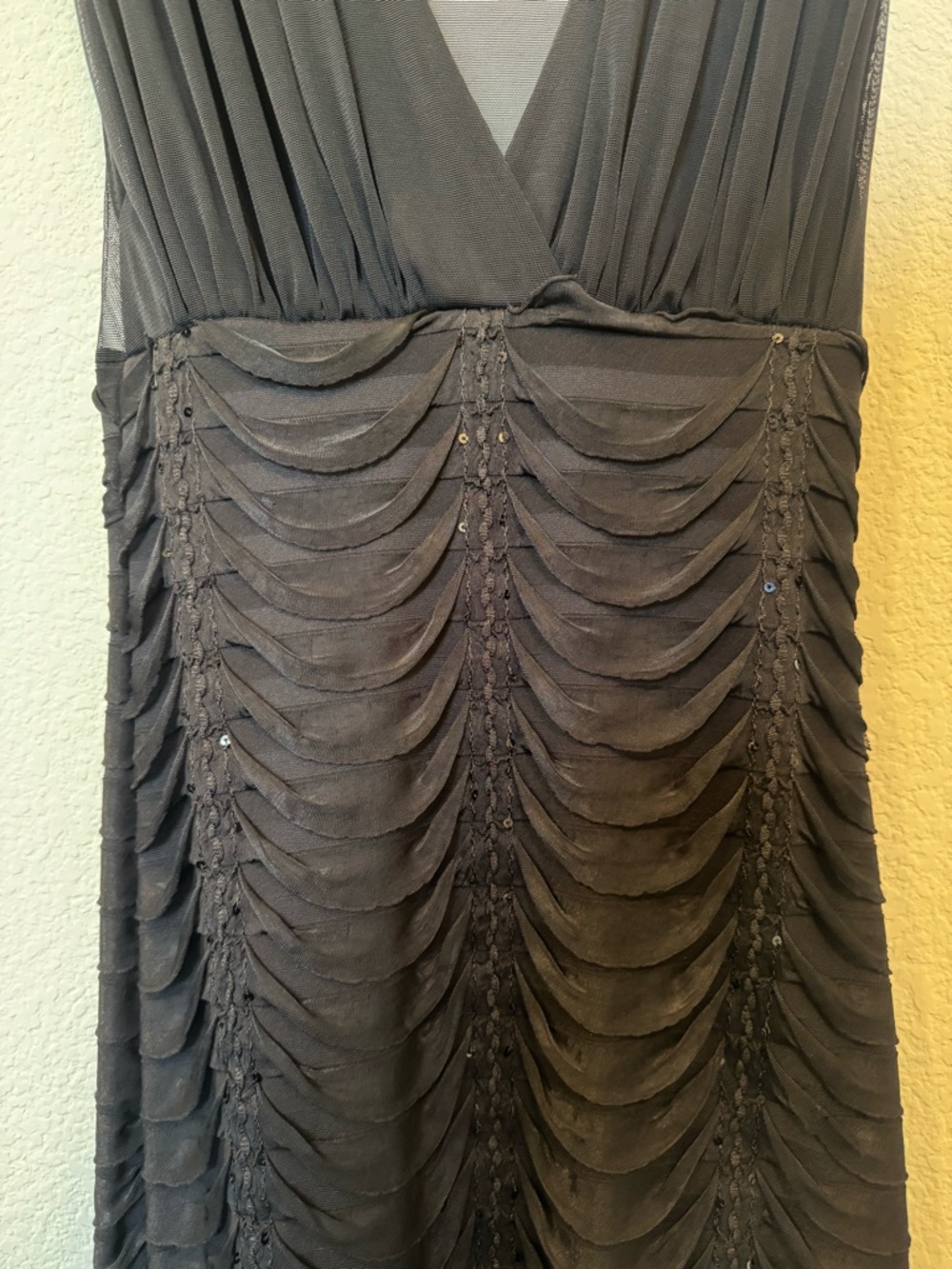 Black Sheer Ruched Cocktail Dress – Elegant & Flattering - Picture 5 of 5